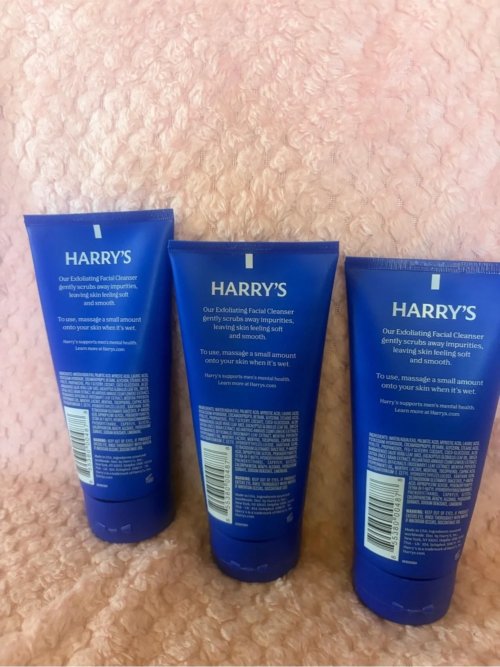 Harrys Exfoliating Face Wash Pack of 3 Cleansing Scrub for Men 5.1 Fl Oz